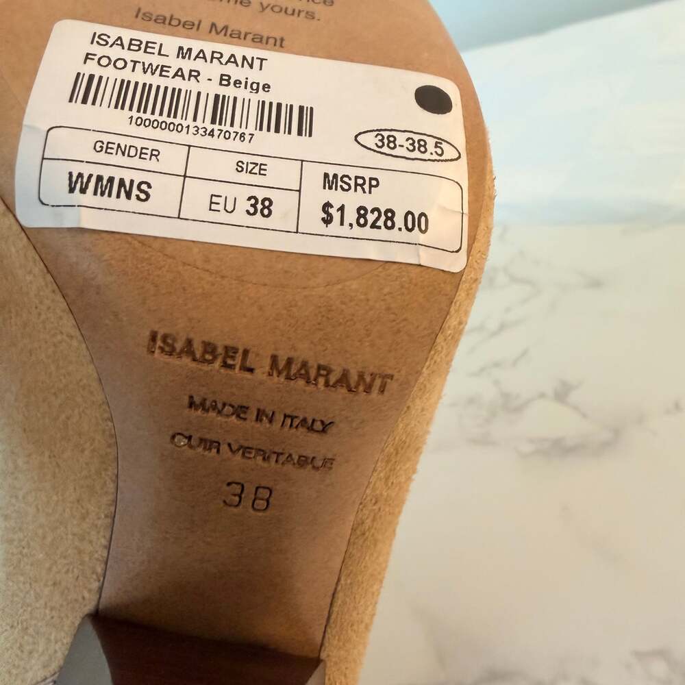 Isabel Marant Layo Studded Suede and Leather Ankle Boots Size 38 - Picture 8 of 11